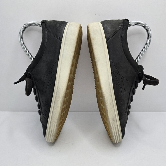 Ecco | Soft 7 black leather sporty tennis prep low-top sneakers | WMS 5 - Picture 6 of 8